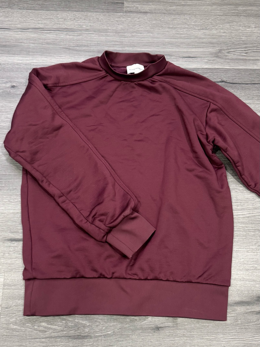Club Monaco Wine Ribbed Neck Sweatshirt
